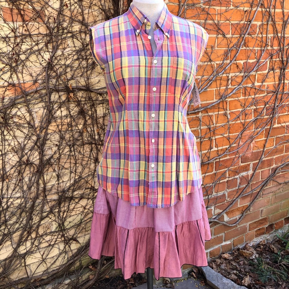 Rainbow Plaid Lace Embrace Button Up Shirt EMBODY
